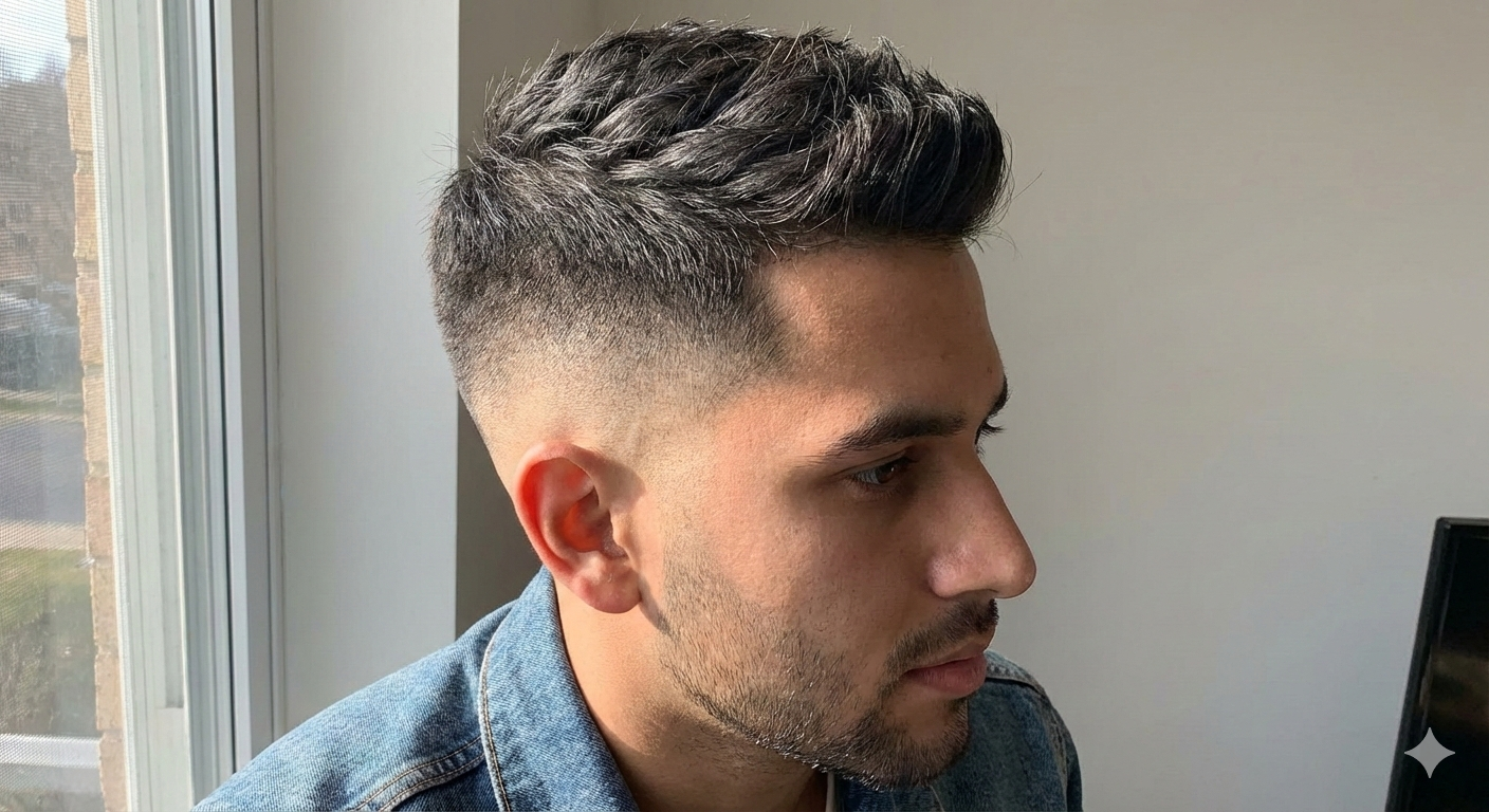 This image shows the low fade hairstyle on a man to understand the look.