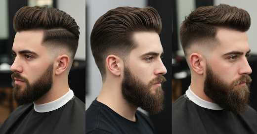 The image shows some hair cut men's high fade options.