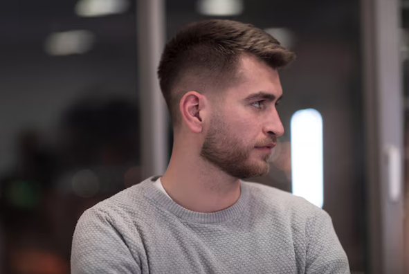 Mid fade straight hair